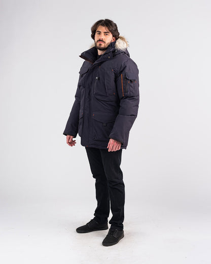 Outdoor Survival Canada Men's Kanti -40 Down Parka, Cold Lake Blue, Medium - ON DISPLAY