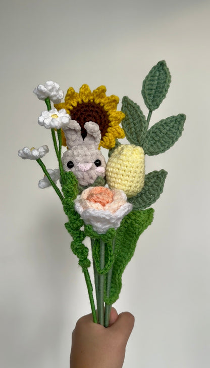 Handmade ZODIAC Crochet Flower Bouquet: Acrylic Cotton Yarn