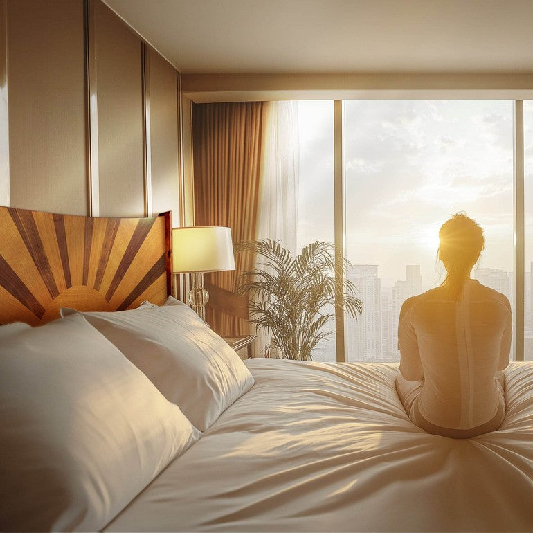 Cadre de lit plateforme Sunset avec tête de lit