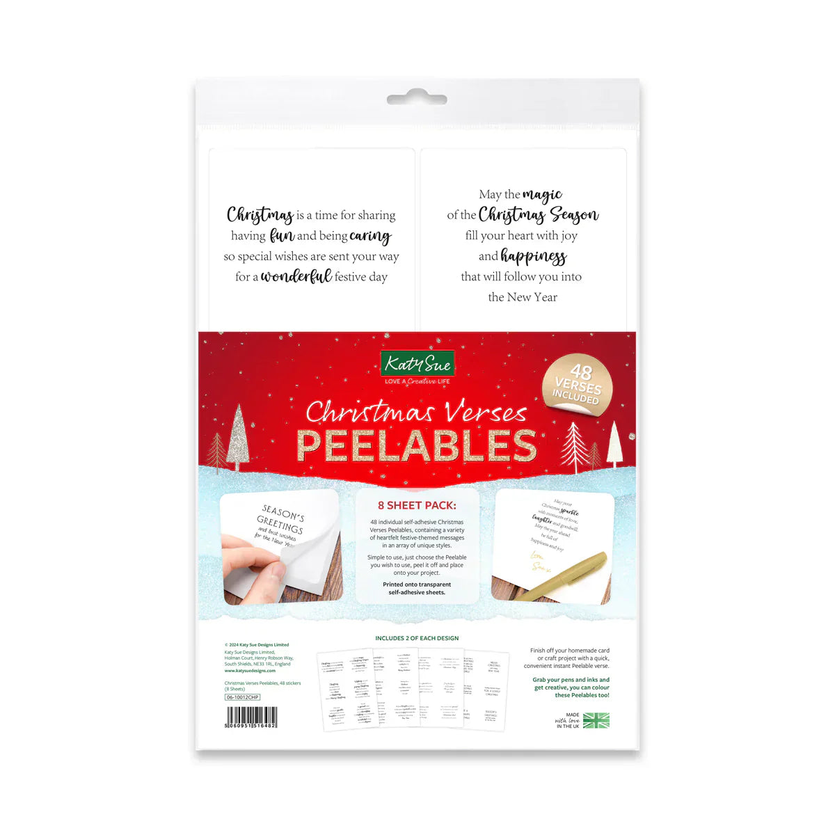 Kanban Crafts Christmas Verses Peelables, 48 autocollants
