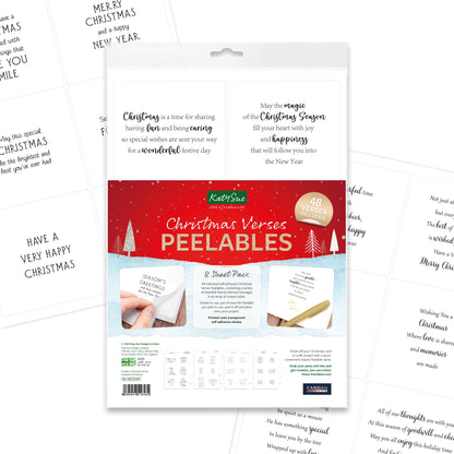 Kanban Crafts Christmas Verses Peelables, 48 autocollants