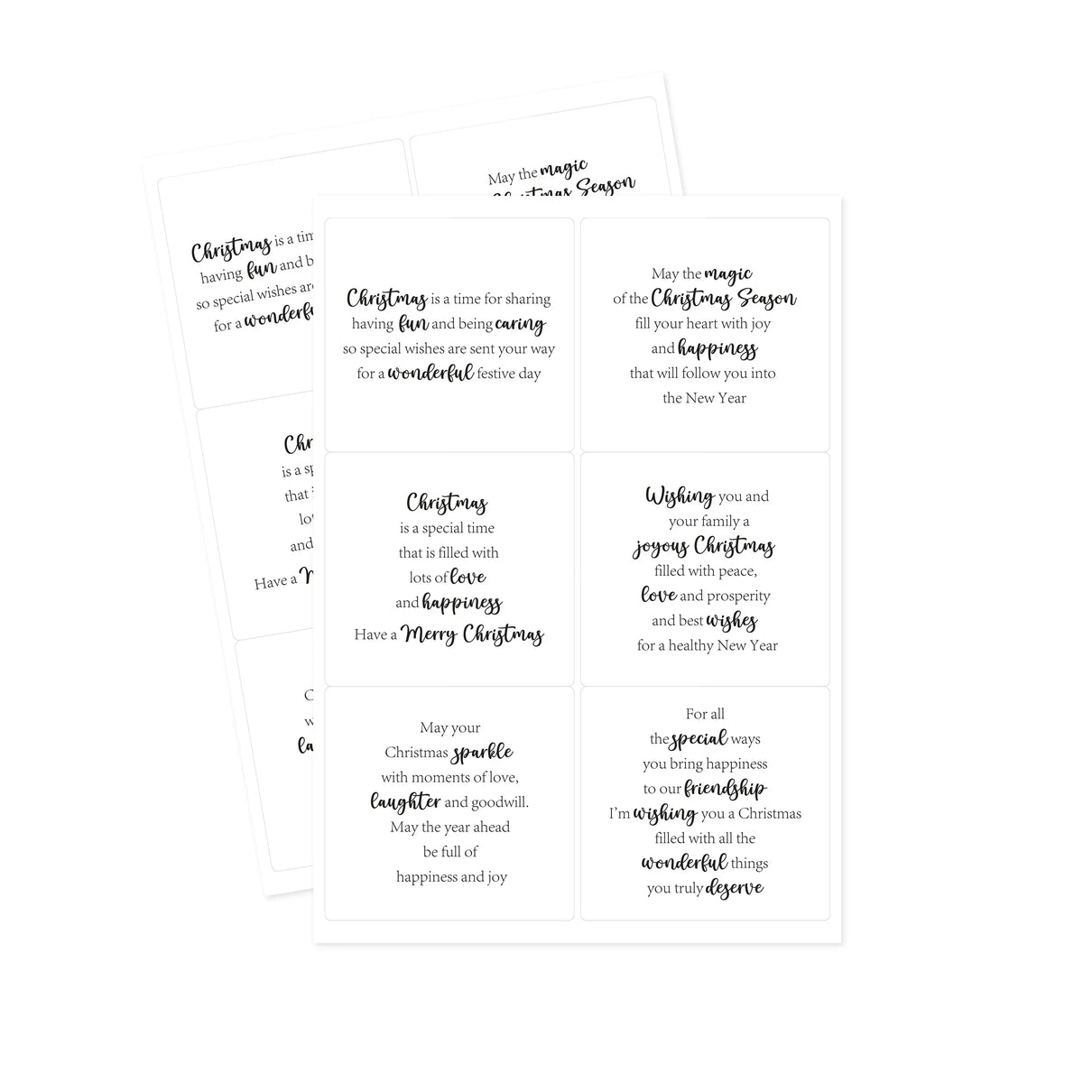 Kanban Crafts Christmas Verses Peelables, 48 autocollants