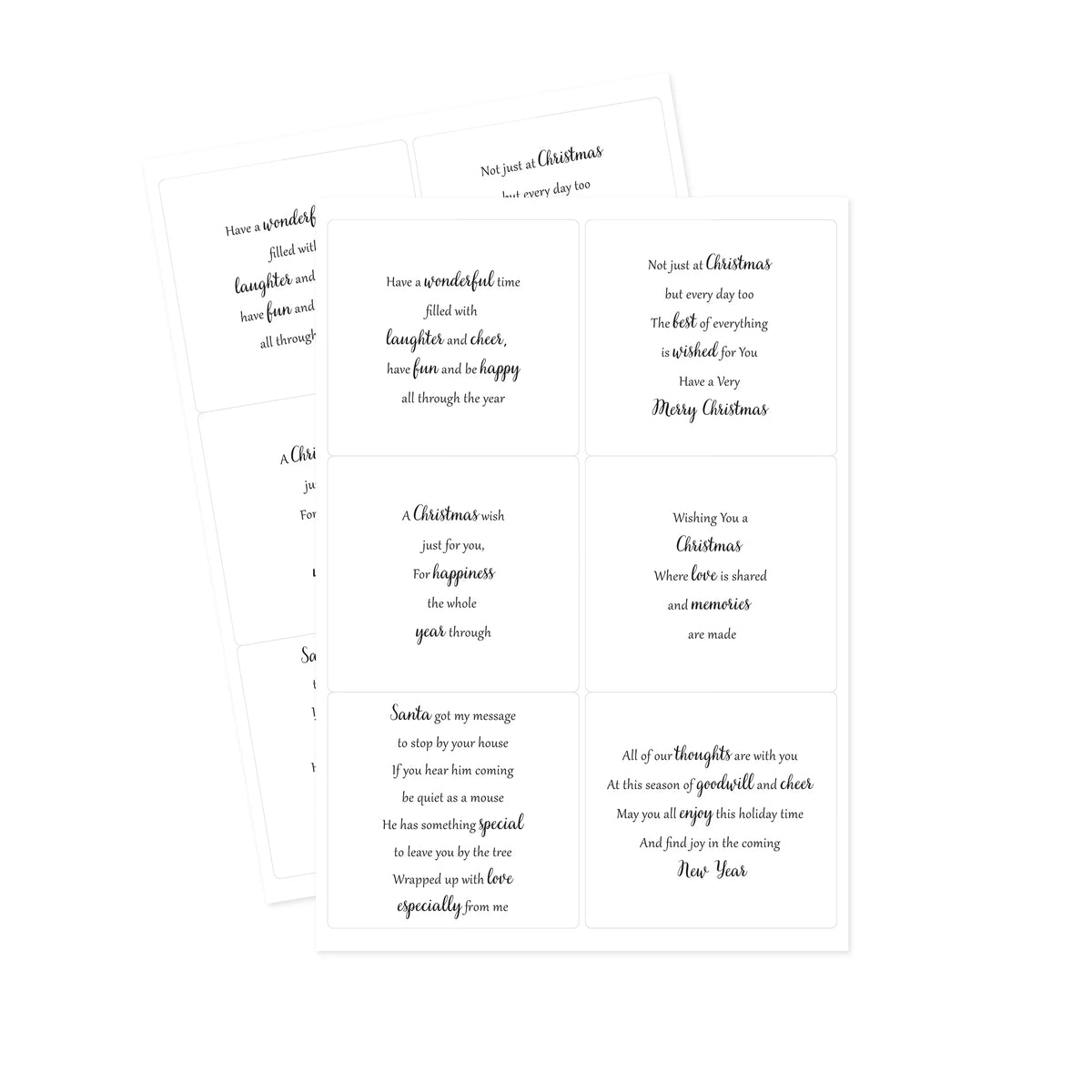 Kanban Crafts Christmas Verses Peelables, 48 autocollants