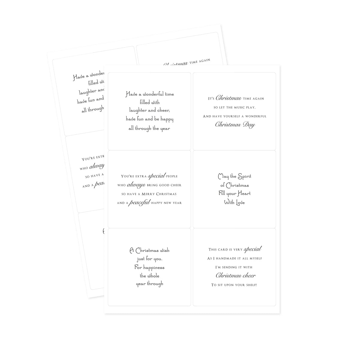 Kanban Crafts Christmas Verses Peelables, 48 autocollants