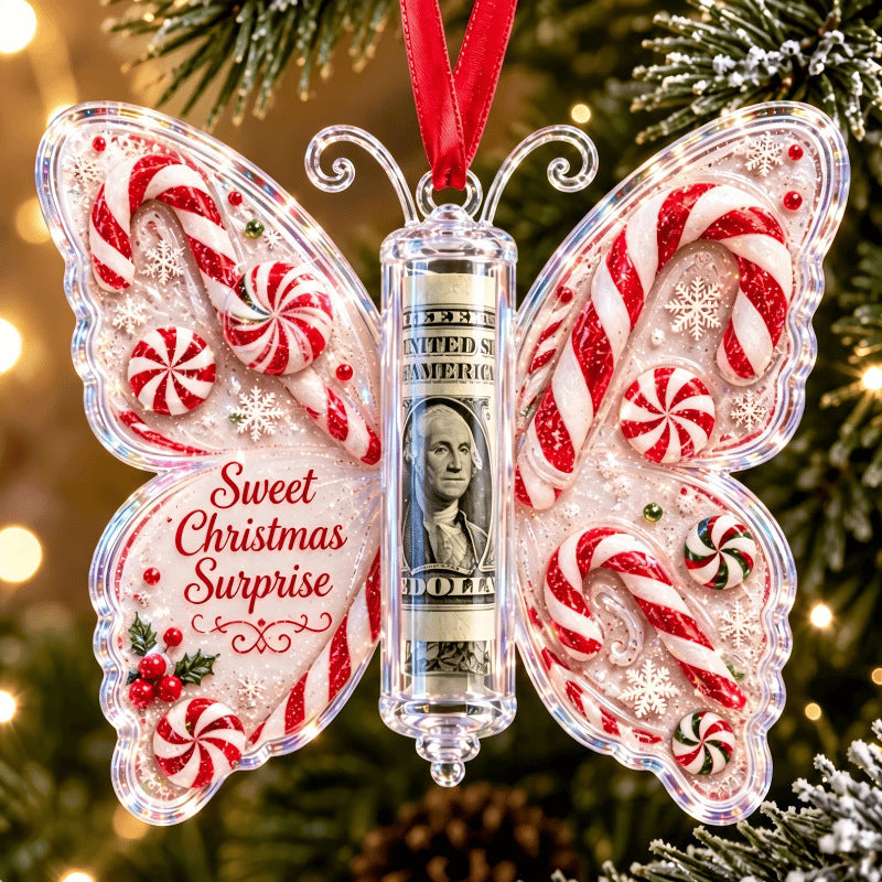 Christmas Butterfly Cash Gift Ornament