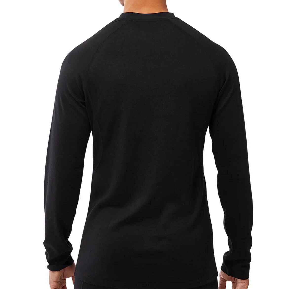 Haut Kombi B2 en Mérinos Mélangé Homme Col Ras du Cou 190g Couches de Base Mi-lourdes XL
