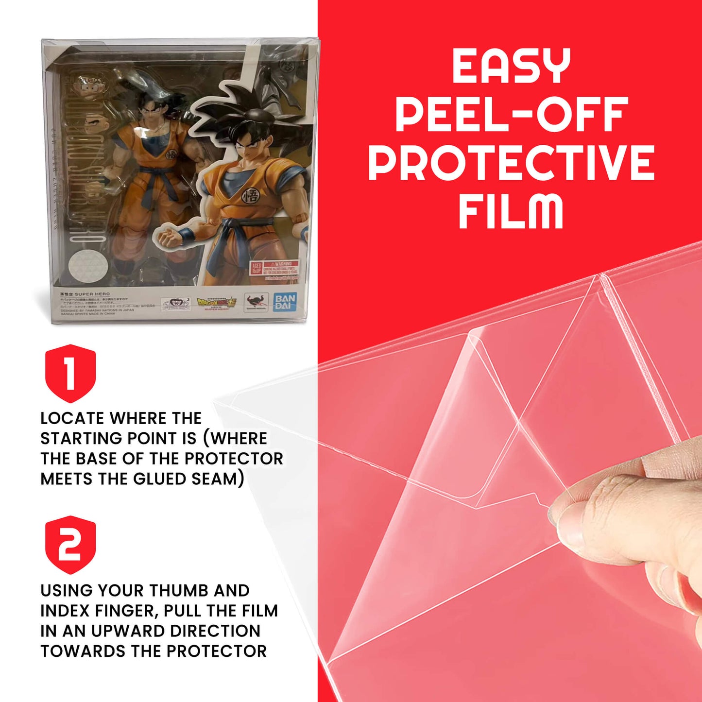 EVORETRO Vitrine de protection pour figurines SH Son Goku Super Hero PET Lot de 10