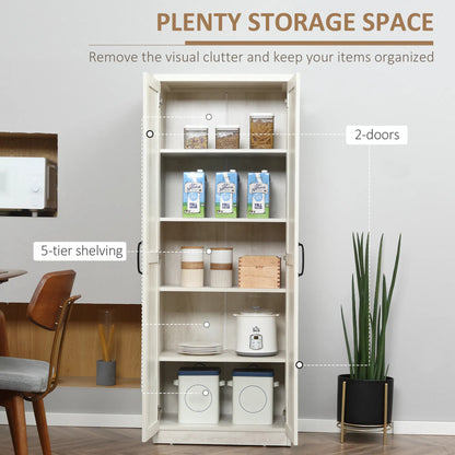 63-Inch Kitchen Pantry Cabinet – 5-Tier Storage Cabinet with Doors & Adjustable Shelves (Canada & United States Delivery Only)