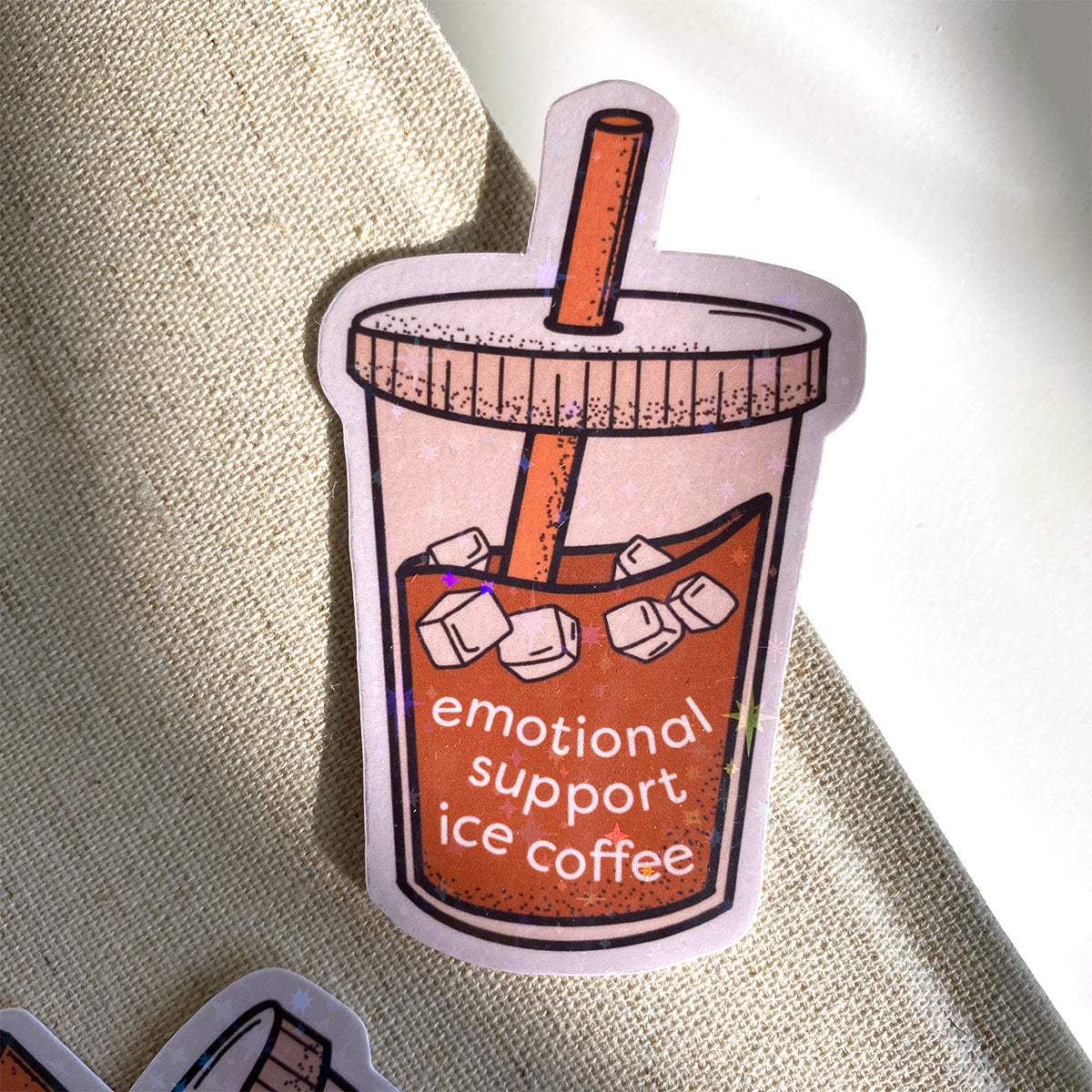 Autocollant : café glacé de soutien émotionnel