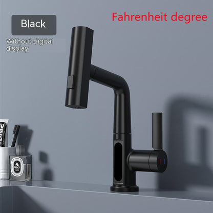 Robinet de lavabo extractible avec affichage numérique intelligent de la température et rotation