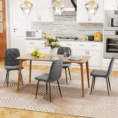 Ensemble de 4 chaises de salle à manger rembourrées grises – Chaises modernes pour cuisine et salle à manger avec pieds en acier (Livraison aux États-Unis et au Canada uniquement)
