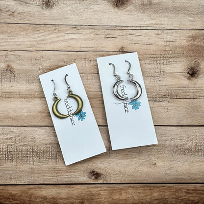 Boucles d'oreilles Lune Bulle - Forme Croissant 3D, Hypoallergéniques, Sans nickel