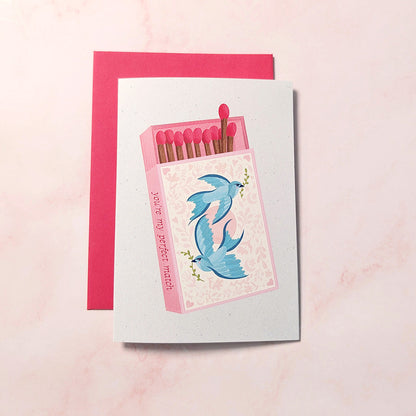 Tu es ma moitié parfaite | Mini carte de vœux Moineau