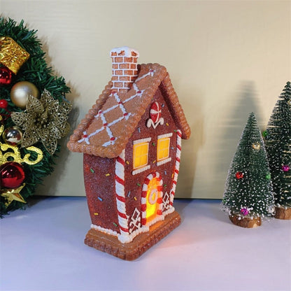 Christmas Gingerbread Man Decoration - Light-Up Holiday Resin Figurine