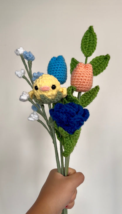 Handmade ZODIAC Crochet Flower Bouquet: Acrylic Cotton Yarn