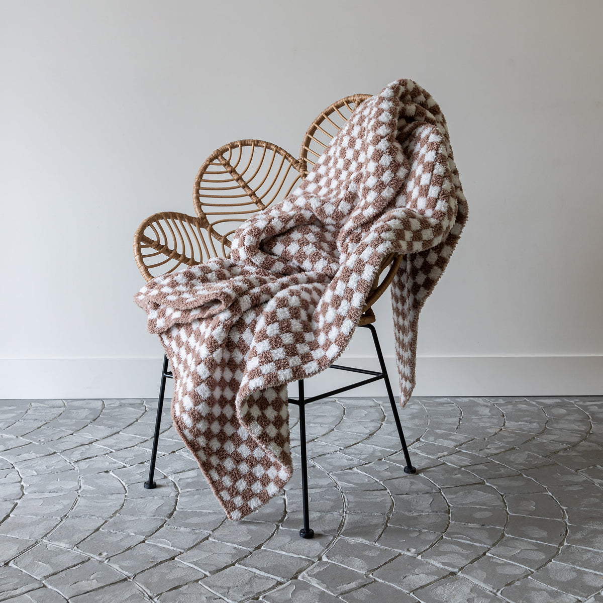 Plaid bicolore chocolat et blanc