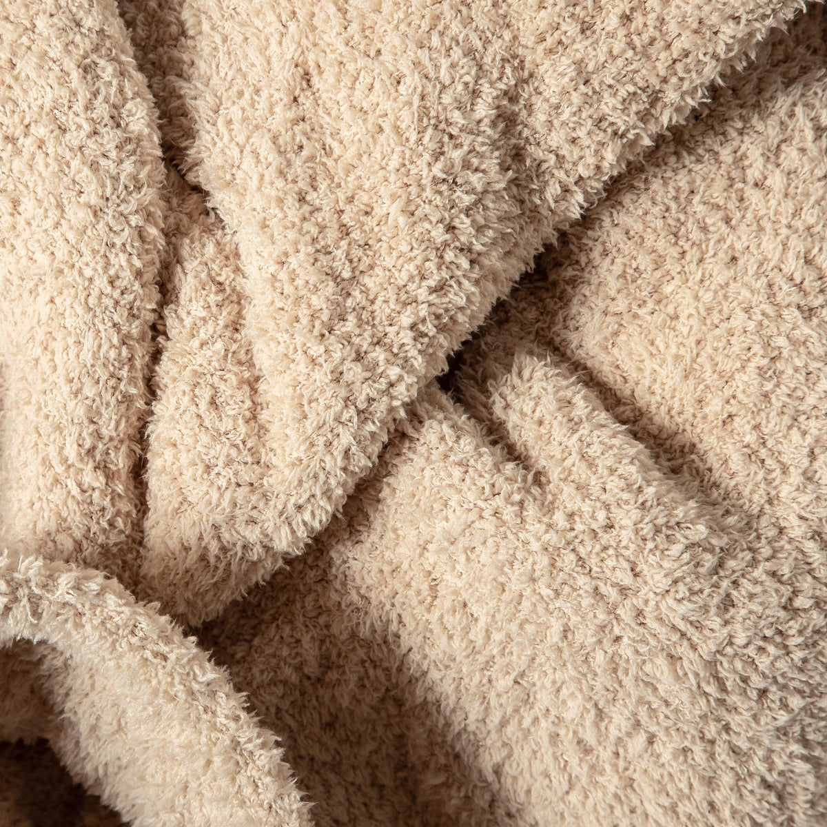Jeté de lit rallongé imprimé double couche uni beige chamois