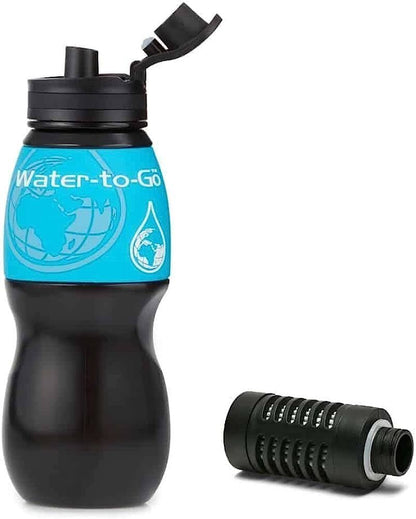 Bouteille filtrante de purification d'eau WatertoGo 75cL Élimine 99,9 % des contaminants