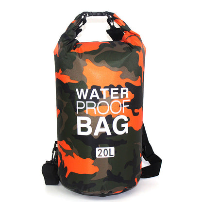 Sac étanche extérieur en polyester camouflage, sac à dos de plage portable à double bandoulière