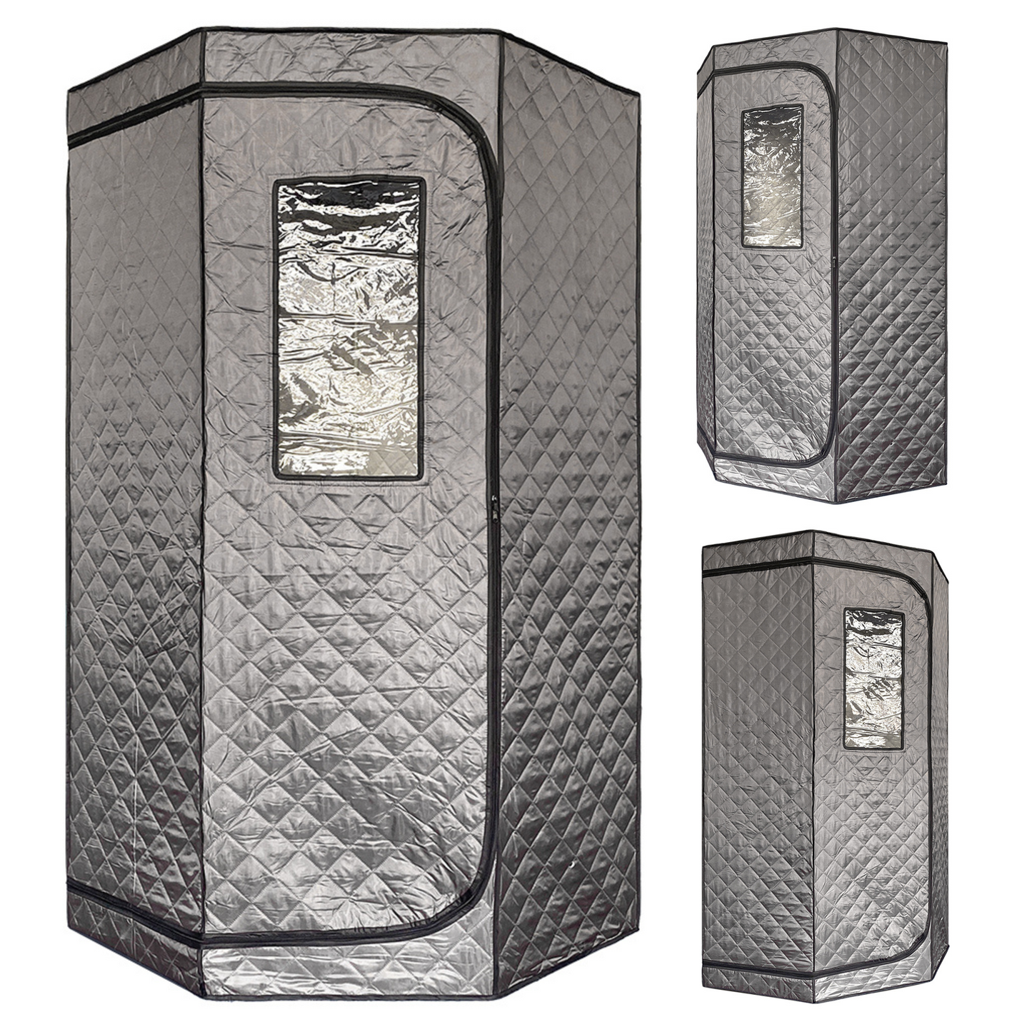 Blisspod | Portable | Sauna à vapeur rapide pour le corps entier 60 minutes | Pentagonal | Gris | Puissant 1600 Watts | Vaporisateur plus puissant 3,6L | 90X90X190cm