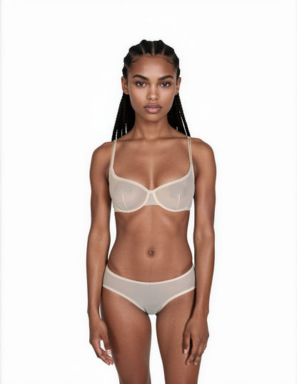 Gomeisa Sheer Mesh Bra With Soft Cup