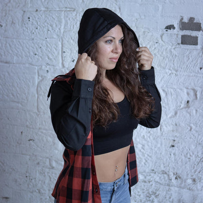 Chemise à capuche à carreaux blindée pour femme Milwaukee Leather