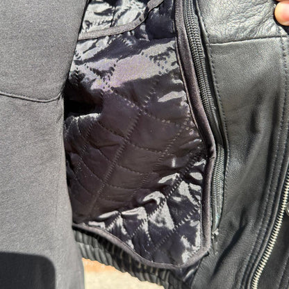 Blouson aviateur en cuir à double col pour homme BOL