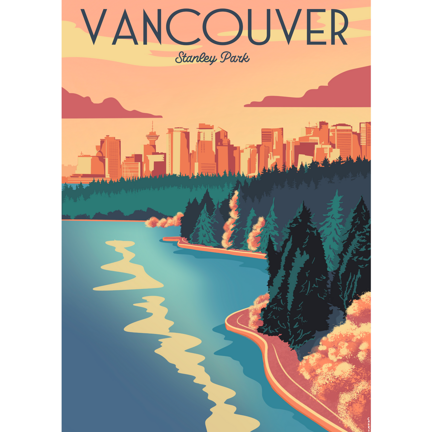 Coucher de soleil à Vancouver | Puzzle de 1000 pièces pour adultes | Conçu au Canada par Capri Sadler