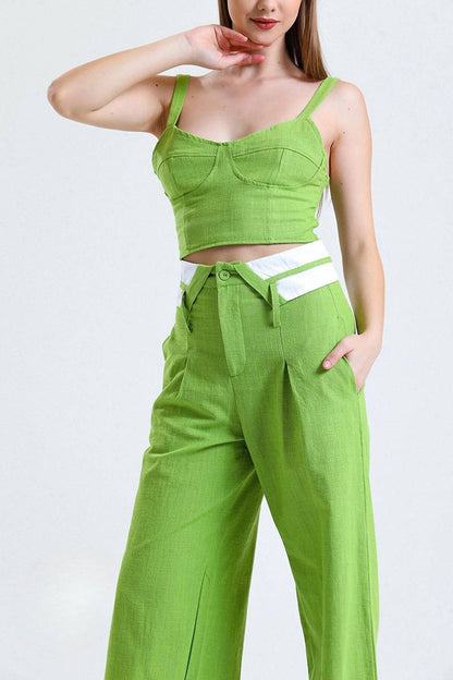 Crop top en tissu 100 % biologique - Vert