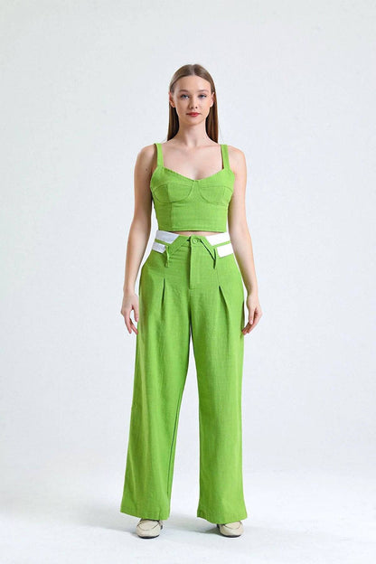 Crop top en tissu 100 % biologique - Vert
