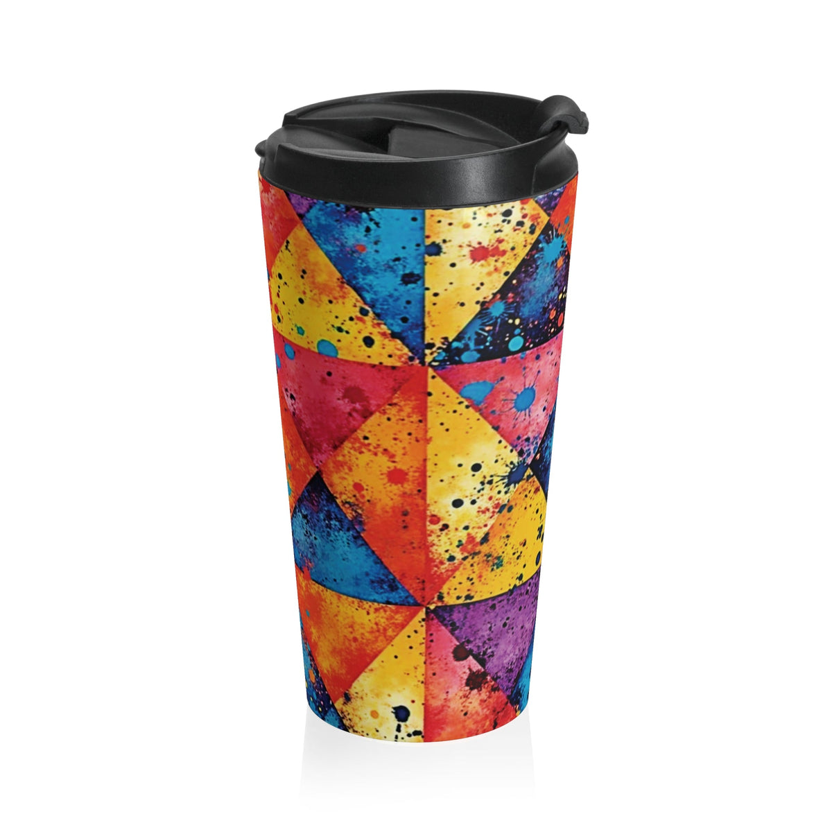 Tasse de voyage Splash Géométrique Coloré — Gobelet isotherme en acier inoxydable