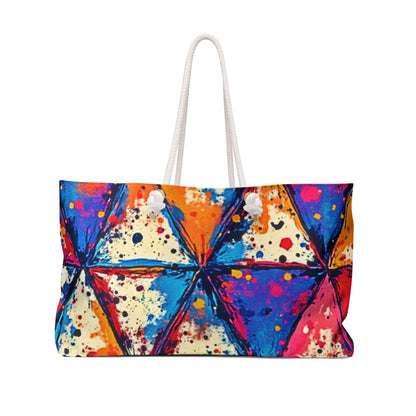 Sac de voyage géométrique coloré à imprimé triangle | Motif éclaboussures abstraites, Grand sac fourre-tout