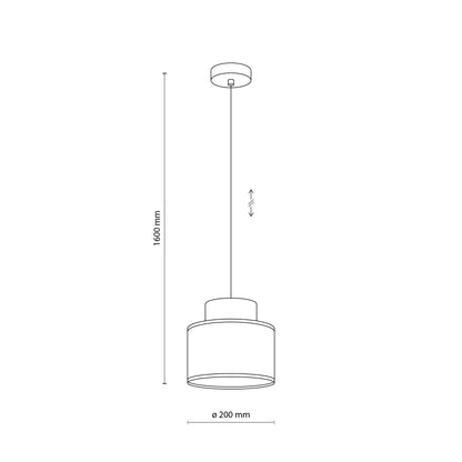 DUO White Linen & Jute Cylinder Pendant Light for Kitchen Island & Dining