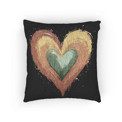 Coussin tressé cœur peint à la main | Coussin décoratif cœur bohème