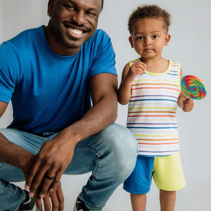 Kids' Bamboo Racerback Tank | Blue Checkers