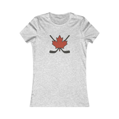 T-shirt en jersey de femme Maple Leaf Bâtons de hockey – Fierté canadienne du hockey
