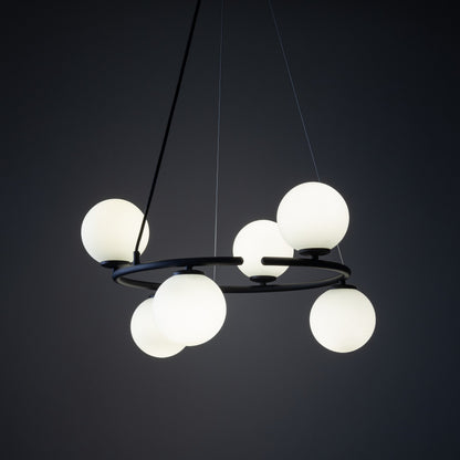 Lustre globe scandinave ANABELLE à 6 lumières pour salle à manger et intérieurs modernes