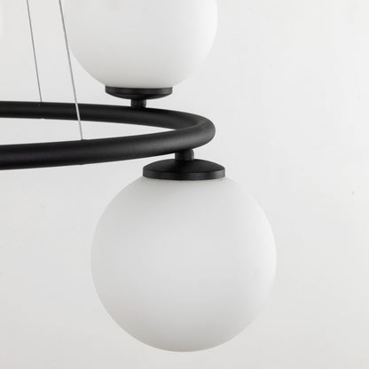 Lustre globe scandinave ANABELLE à 6 lumières pour salle à manger et intérieurs modernes