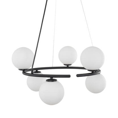 Lustre globe scandinave ANABELLE à 6 lumières pour salle à manger et intérieurs modernes