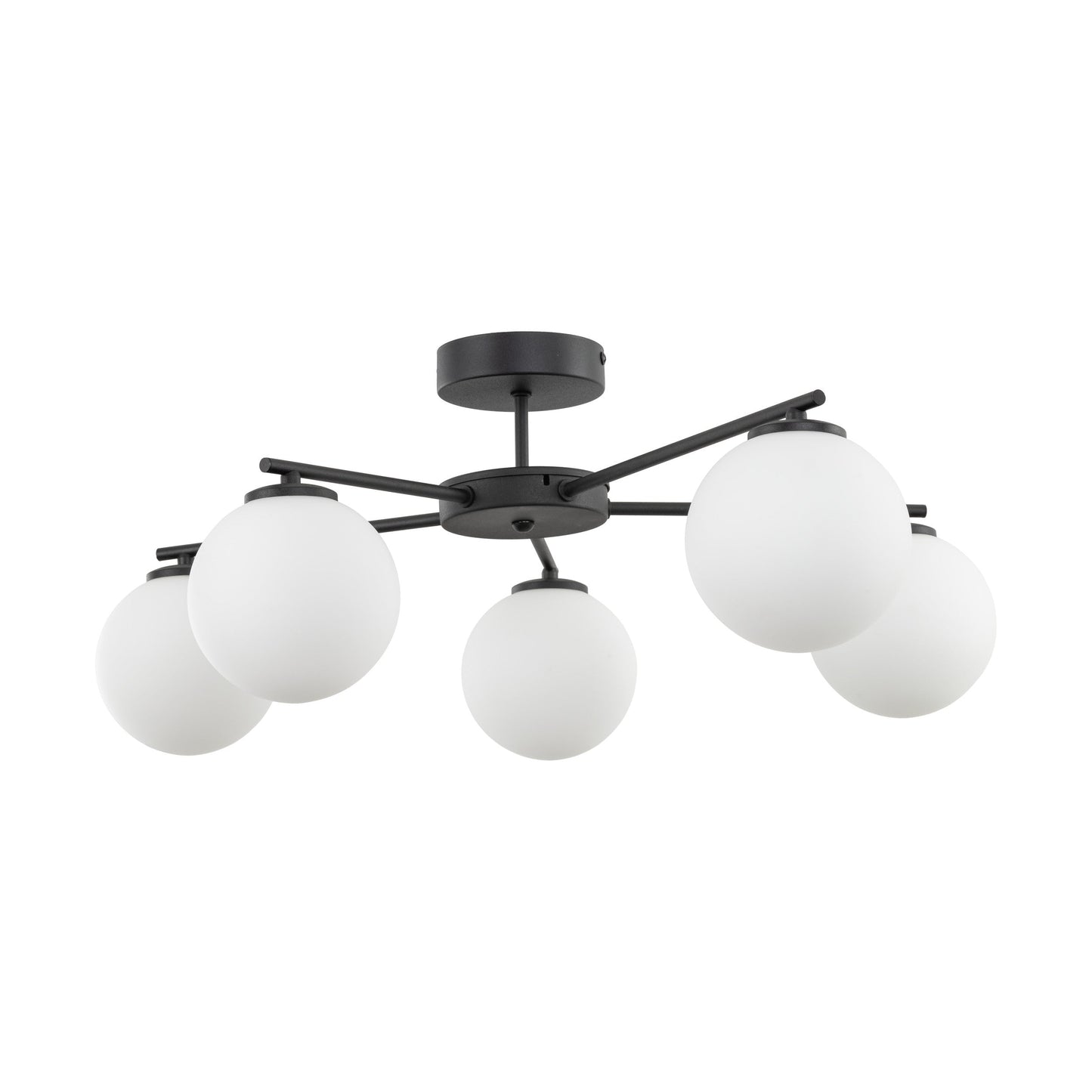 Plafonnier ELTON noir 5 lumières de style scandinave pour salon, chambre et couloir