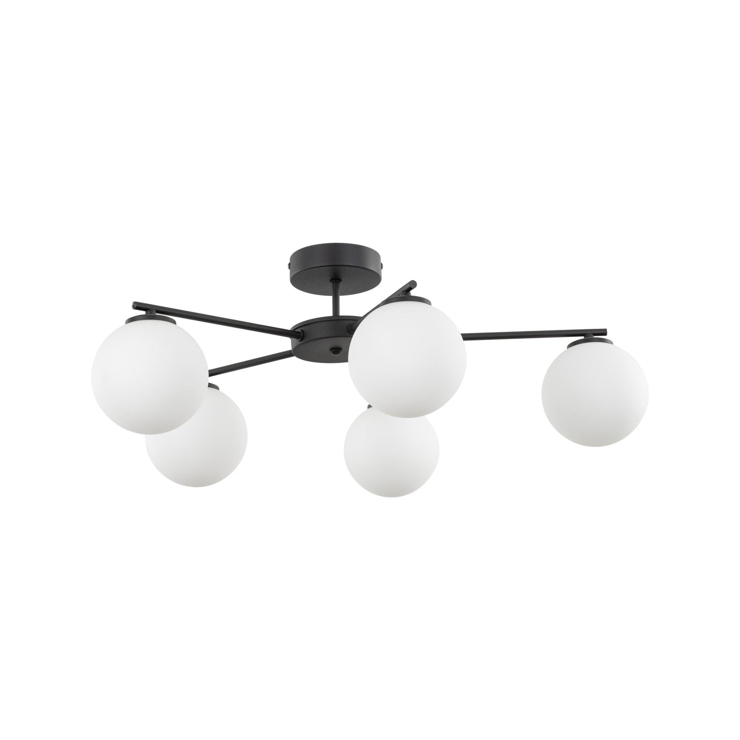 Plafonnier ELTON noir 5 lumières de style scandinave pour salon, chambre et couloir