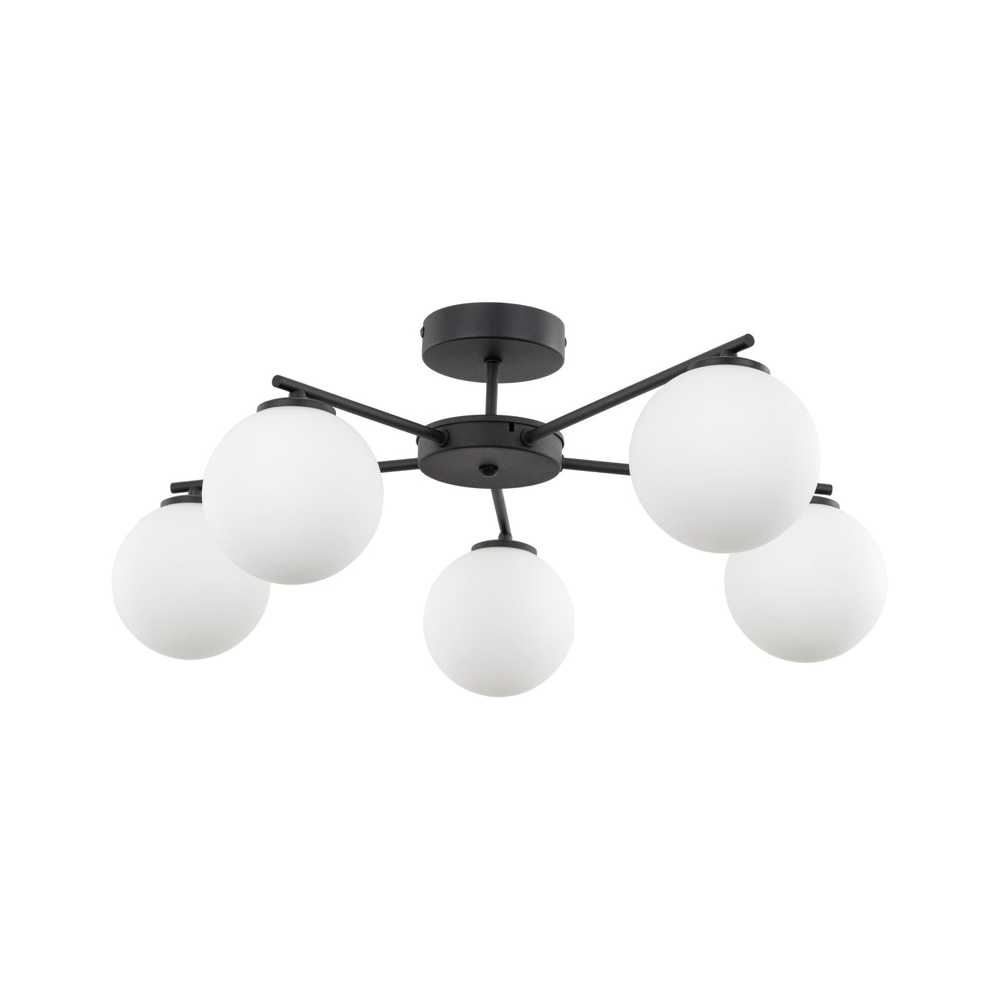 Plafonnier ELTON noir 5 lumières de style scandinave pour salon, chambre et couloir