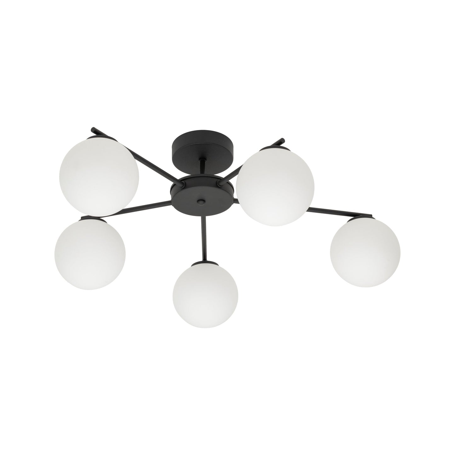 Plafonnier ELTON noir 5 lumières de style scandinave pour salon, chambre et couloir