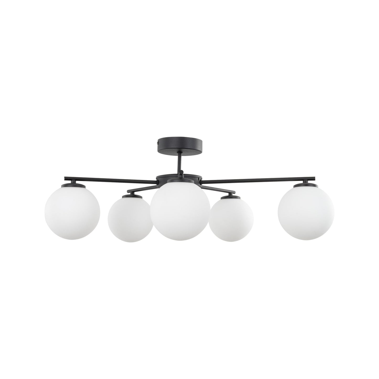 Plafonnier ELTON noir 5 lumières de style scandinave pour salon, chambre et couloir