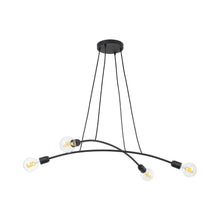 HELIX Black Minimalist 4-Light Pendant for Kitchen Island & Dining Table (Clearance)
