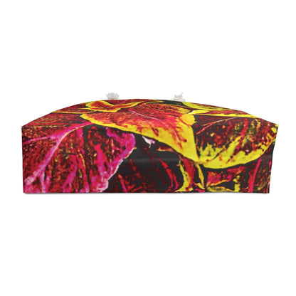 Sac de voyage à motif de feuilles de coléus panachées | Fourre-tout botanique coloré | Grand sac fourre-tout