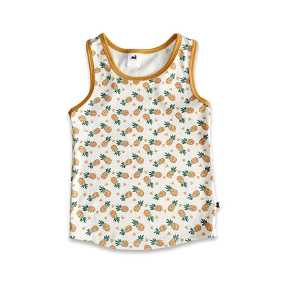 Kids' Bamboo Racerback Tank | Blue Smilies