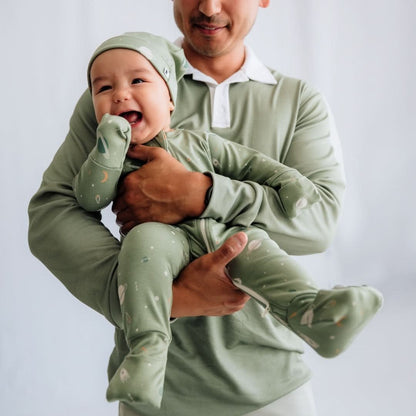 Bamboo Baby Zipper Footed Bodysuit | Night Sky
