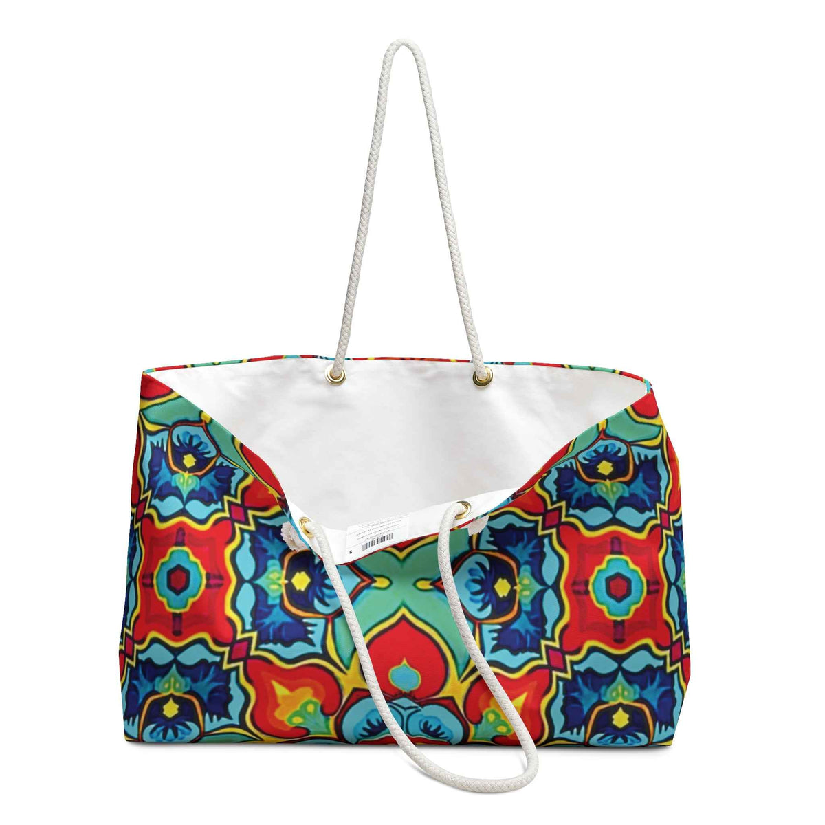 Sac de voyage Kaléidoscope coloré | Sac cabas géométrique floral éclatant