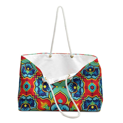 Sac de voyage Kaléidoscope coloré | Sac cabas géométrique floral éclatant